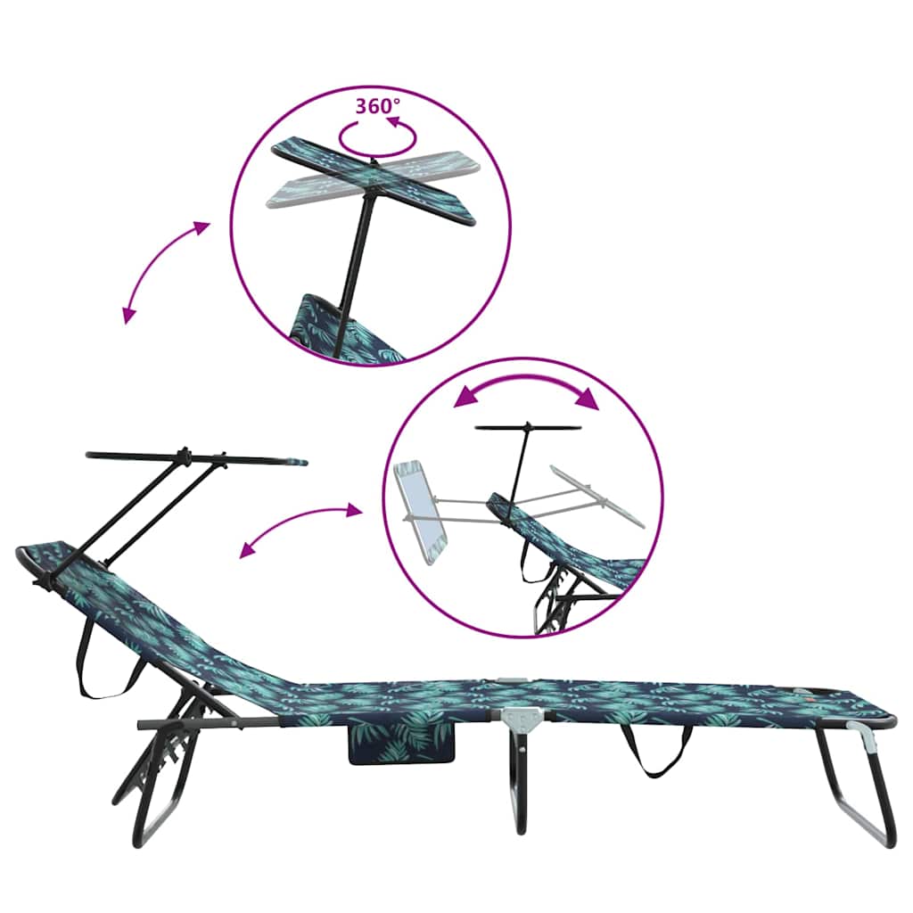 vidaXL Folding Sun Lounger 2 pcs Multicolour 190 x 57 x 81 cm Oxford