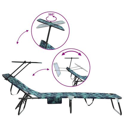 vidaXL Folding Sun Lounger 2 pcs Multicolour 190 x 57 x 81 cm Oxford