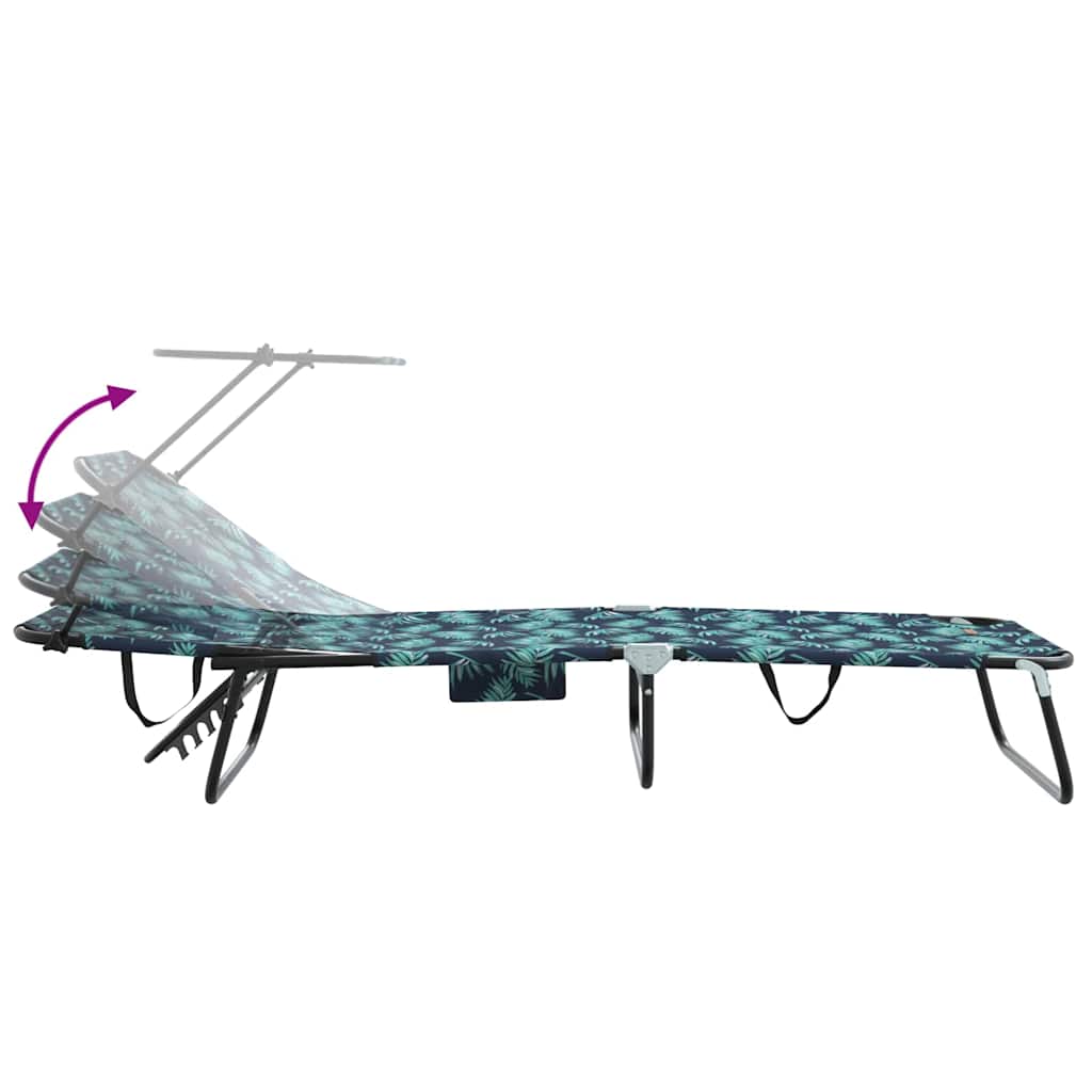 vidaXL Folding Sun Lounger 2 pcs Multicolour 190 x 57 x 81 cm Oxford