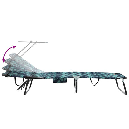 vidaXL Folding Sun Lounger 2 pcs Multicolour 190 x 57 x 81 cm Oxford