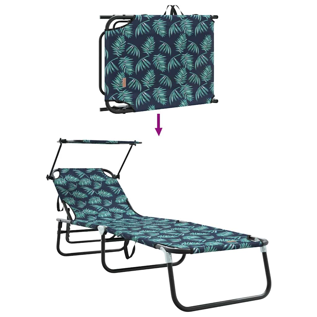 vidaXL Folding Sun Lounger 2 pcs Multicolour 190 x 57 x 81 cm Oxford
