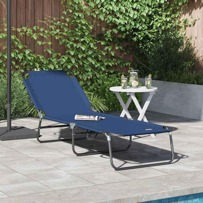 vidaXL Folding Sun Lounger Folding Blue 188 x 57 x 86.5 cm Polyester