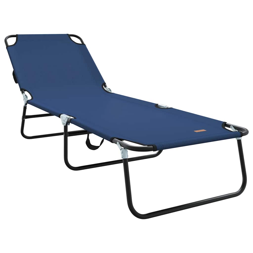 vidaXL Folding Sun Lounger Folding Blue 188 x 57 x 86.5 cm Polyester
