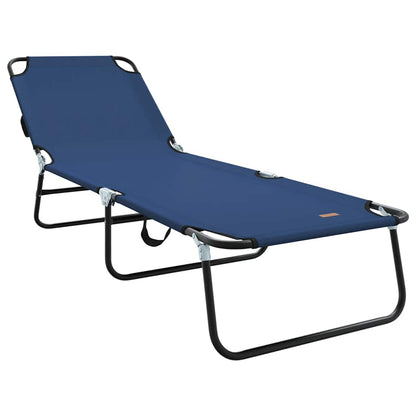 vidaXL Folding Sun Lounger Folding Blue 188 x 57 x 86.5 cm Polyester