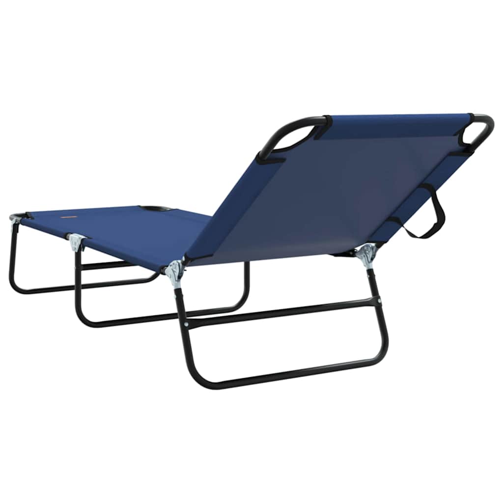 vidaXL Folding Sun Lounger Folding Blue 188 x 57 x 86.5 cm Polyester