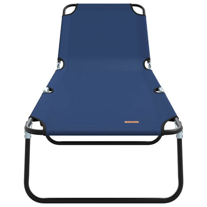 vidaXL Folding Sun Lounger Folding Blue 188 x 57 x 86.5 cm Polyester