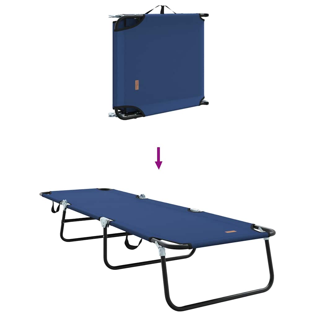 vidaXL Folding Sun Lounger Folding Blue 188 x 57 x 86.5 cm Polyester