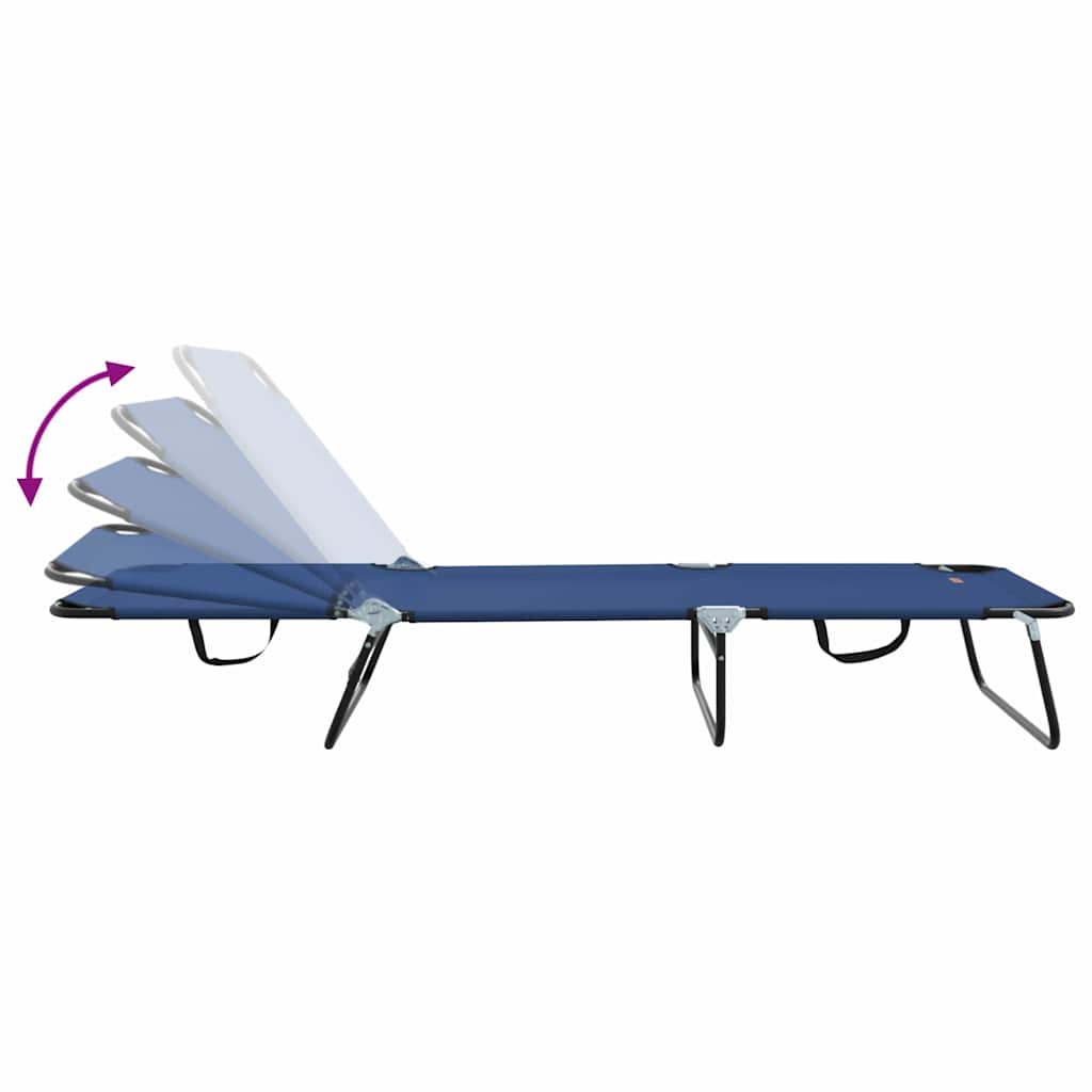 vidaXL Folding Sun Lounger Folding Blue 188 x 57 x 86.5 cm Polyester