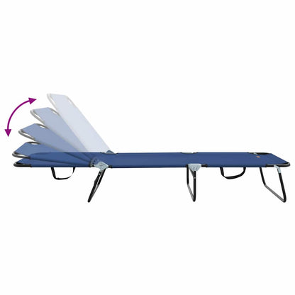 vidaXL Folding Sun Lounger Folding Blue 188 x 57 x 86.5 cm Polyester