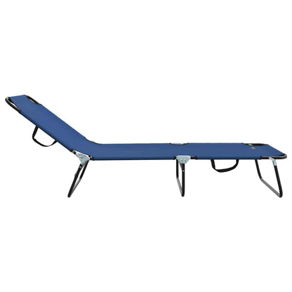 vidaXL Folding Sun Lounger Folding Blue 188 x 57 x 86.5 cm Polyester