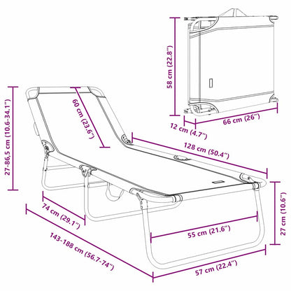 vidaXL Folding Sun Lounger Folding Blue 188 x 57 x 86.5 cm Polyester