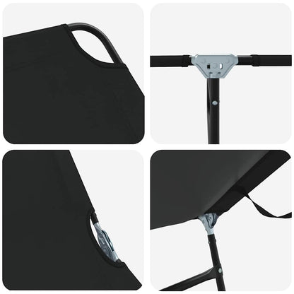 vidaXL Folding Sun Lounger Folding Black 188 x 57 x 86.5 cm Polyester
