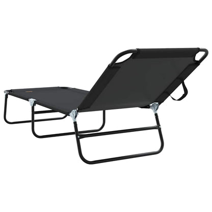 vidaXL Folding Sun Lounger Folding Black 188 x 57 x 86.5 cm Polyester