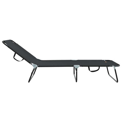 vidaXL Folding Sun Lounger Folding Black 188 x 57 x 86.5 cm Polyester