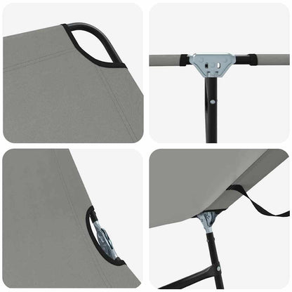 vidaXL Folding Sun Lounger Folding Grey 188 x 57 x 86.5 cm Polyester