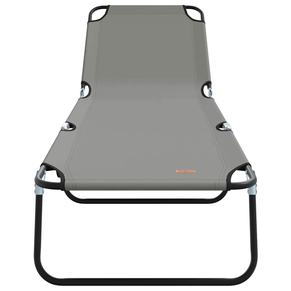 vidaXL Folding Sun Lounger Folding Grey 188 x 57 x 86.5 cm Polyester