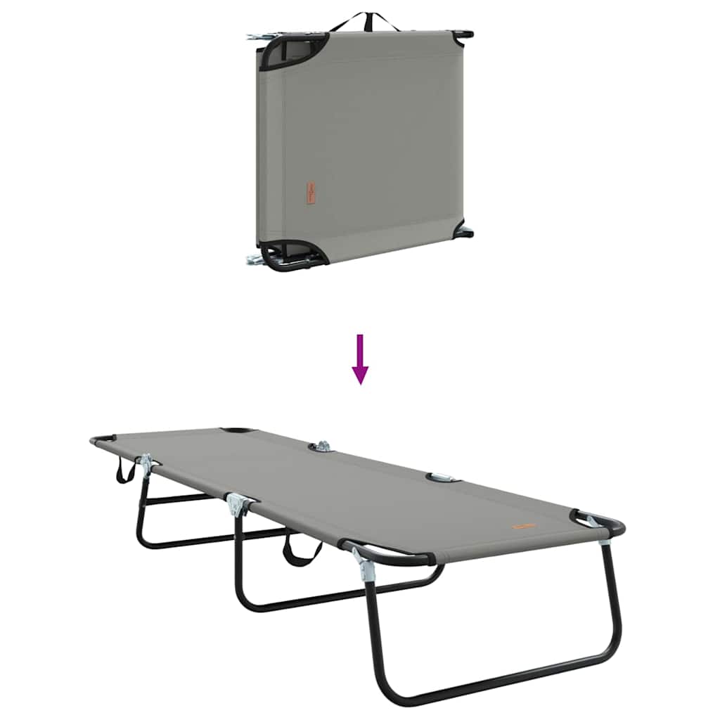 vidaXL Folding Sun Lounger Folding Grey 188 x 57 x 86.5 cm Polyester