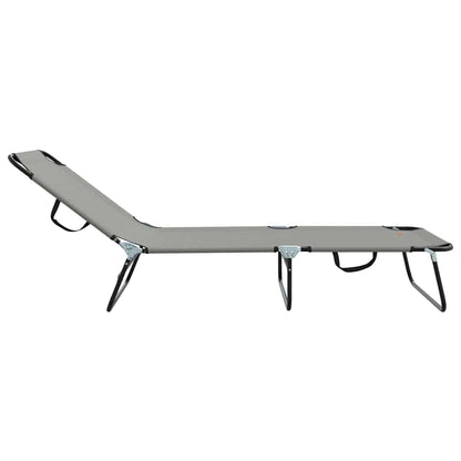 vidaXL Folding Sun Lounger Folding Grey 188 x 57 x 86.5 cm Polyester