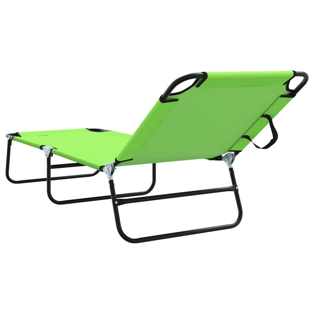 vidaXL Folding Sun Lounger Folding Green 188 x 57 x 86.5 cm Polyester