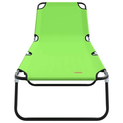 vidaXL Folding Sun Lounger Folding Green 188 x 57 x 86.5 cm Polyester