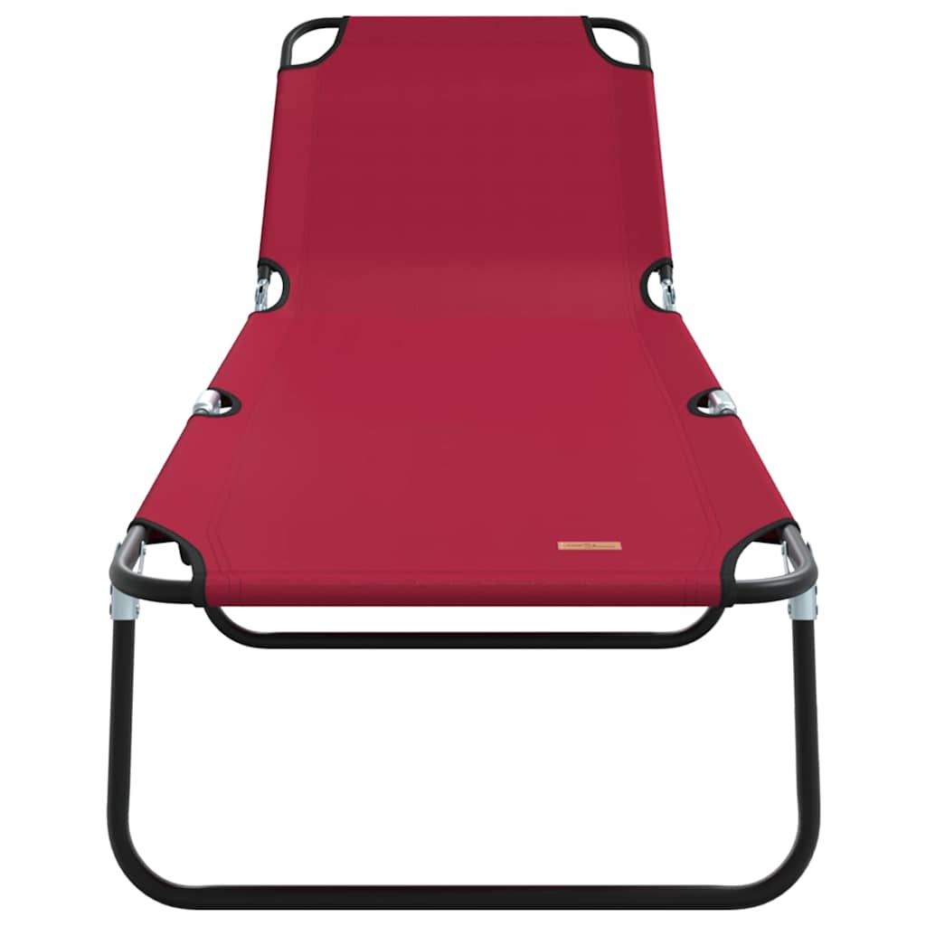 vidaXL Folding Sun Lounger 2 pcs Red 188 x 57 x 86.5 cm Polyester