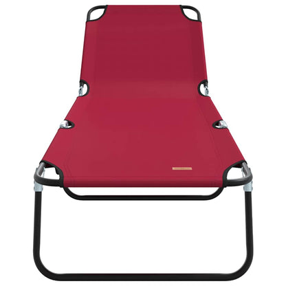 vidaXL Folding Sun Lounger 2 pcs Red 188 x 57 x 86.5 cm Polyester