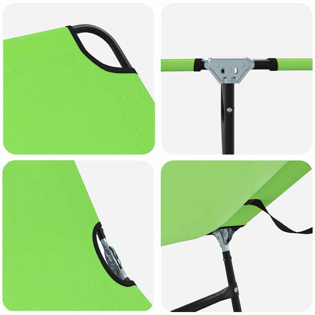 vidaXL Folding Sun Lounger 2 pcs Green 188 x 57 x 86.5 cm Polyester