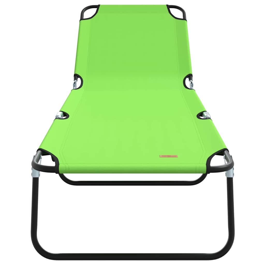 vidaXL Folding Sun Lounger 2 pcs Green 188 x 57 x 86.5 cm Polyester