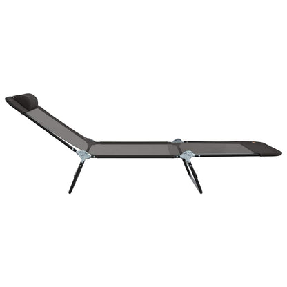 vidaXL Folding Sun Lounger Folding Black 182 x 55 x 85.5 cm Textilene