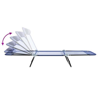 vidaXL Folding Sun Lounger Navy Blue 182 x 55 x 85.5 cm Textilene