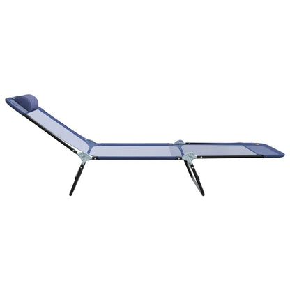 vidaXL Folding Sun Lounger Navy Blue 182 x 55 x 85.5 cm Textilene