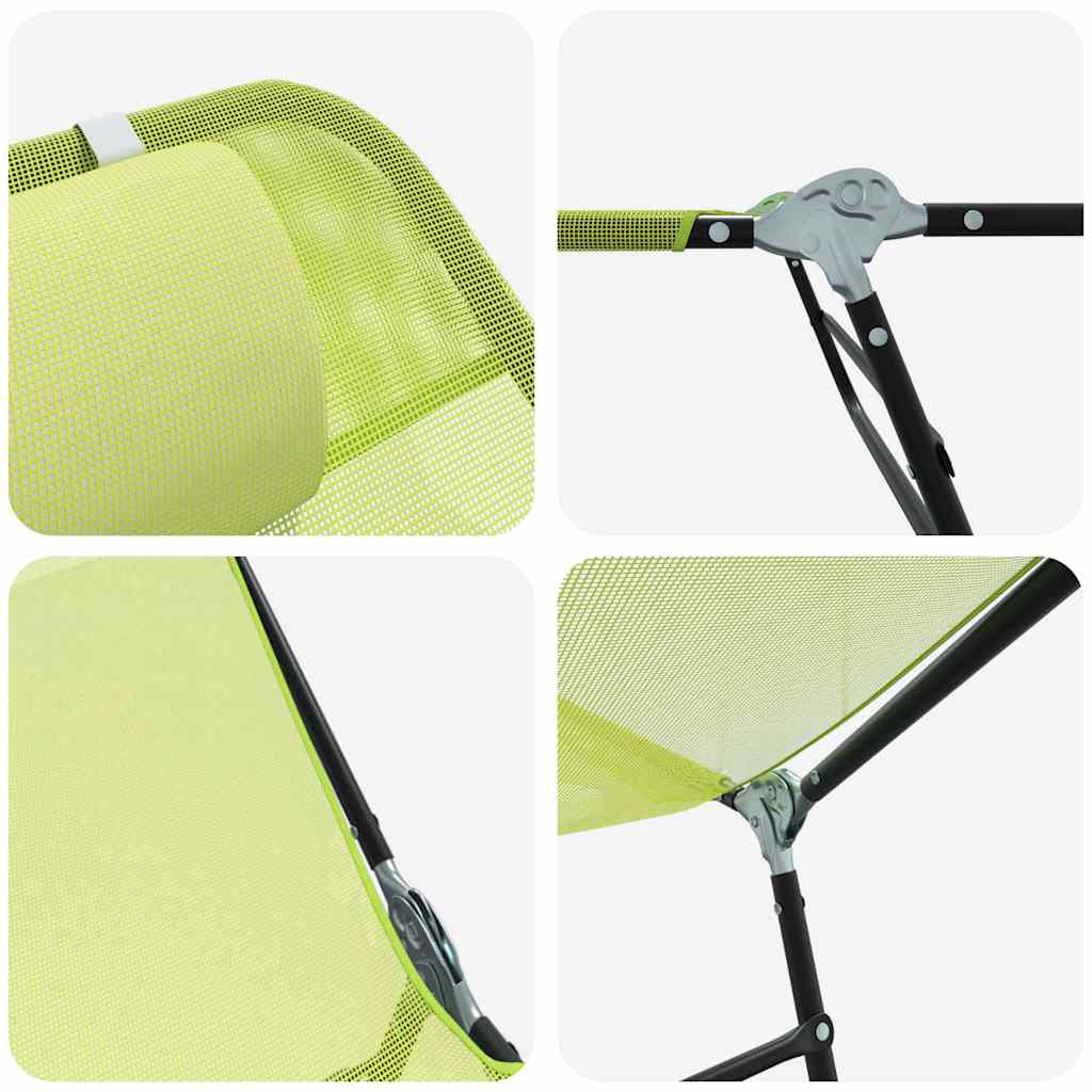 vidaXL Folding Sun Lounger Folding Green 182 x 55 x 85.5 cm Textilene