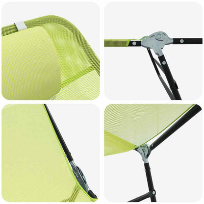 vidaXL Folding Sun Lounger Folding Green 182 x 55 x 85.5 cm Textilene