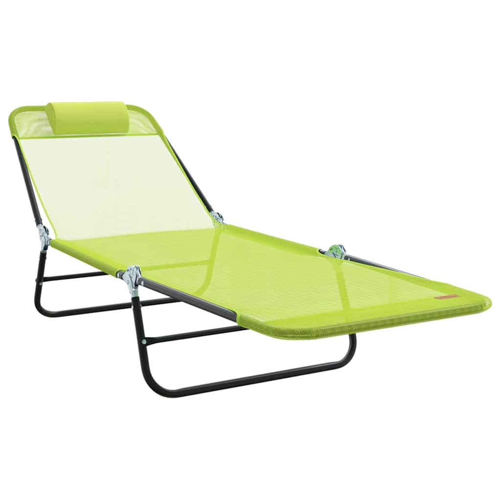 vidaXL Folding Sun Lounger Folding Green 182 x 55 x 85.5 cm Textilene