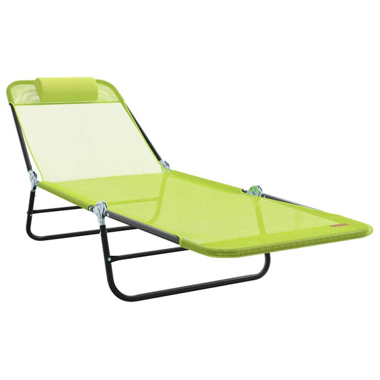 vidaXL Folding Sun Lounger Folding Green 182 x 55 x 85.5 cm Textilene