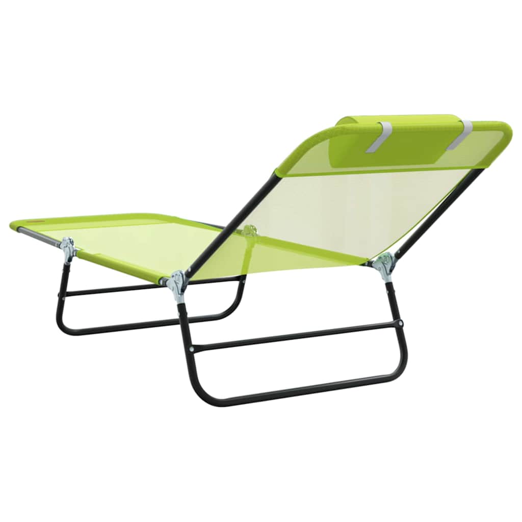 vidaXL Folding Sun Lounger Folding Green 182 x 55 x 85.5 cm Textilene