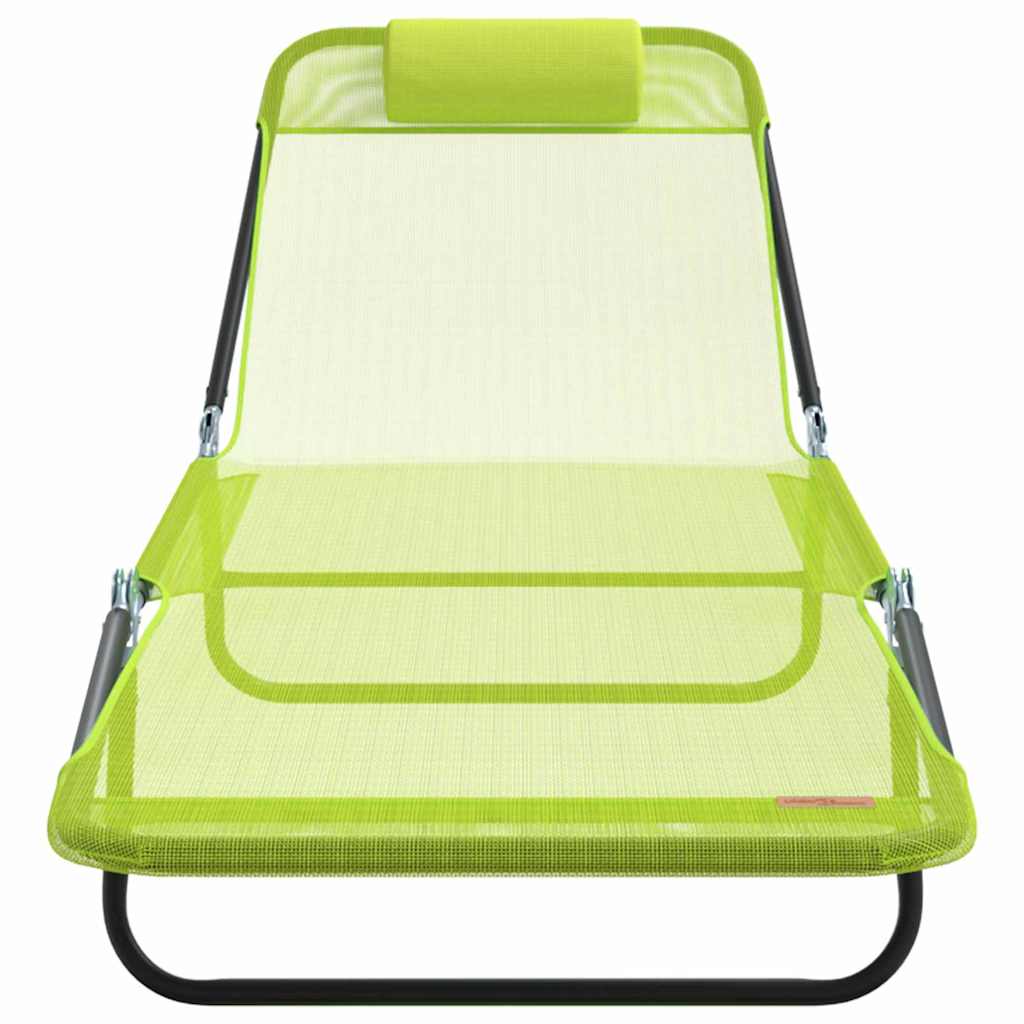 vidaXL Folding Sun Lounger Folding Green 182 x 55 x 85.5 cm Textilene
