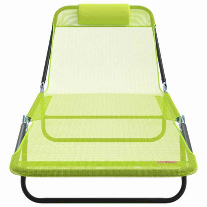 vidaXL Folding Sun Lounger Folding Green 182 x 55 x 85.5 cm Textilene