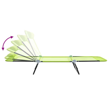 vidaXL Folding Sun Lounger Folding Green 182 x 55 x 85.5 cm Textilene