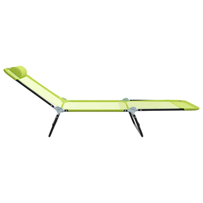 vidaXL Folding Sun Lounger Folding Green 182 x 55 x 85.5 cm Textilene