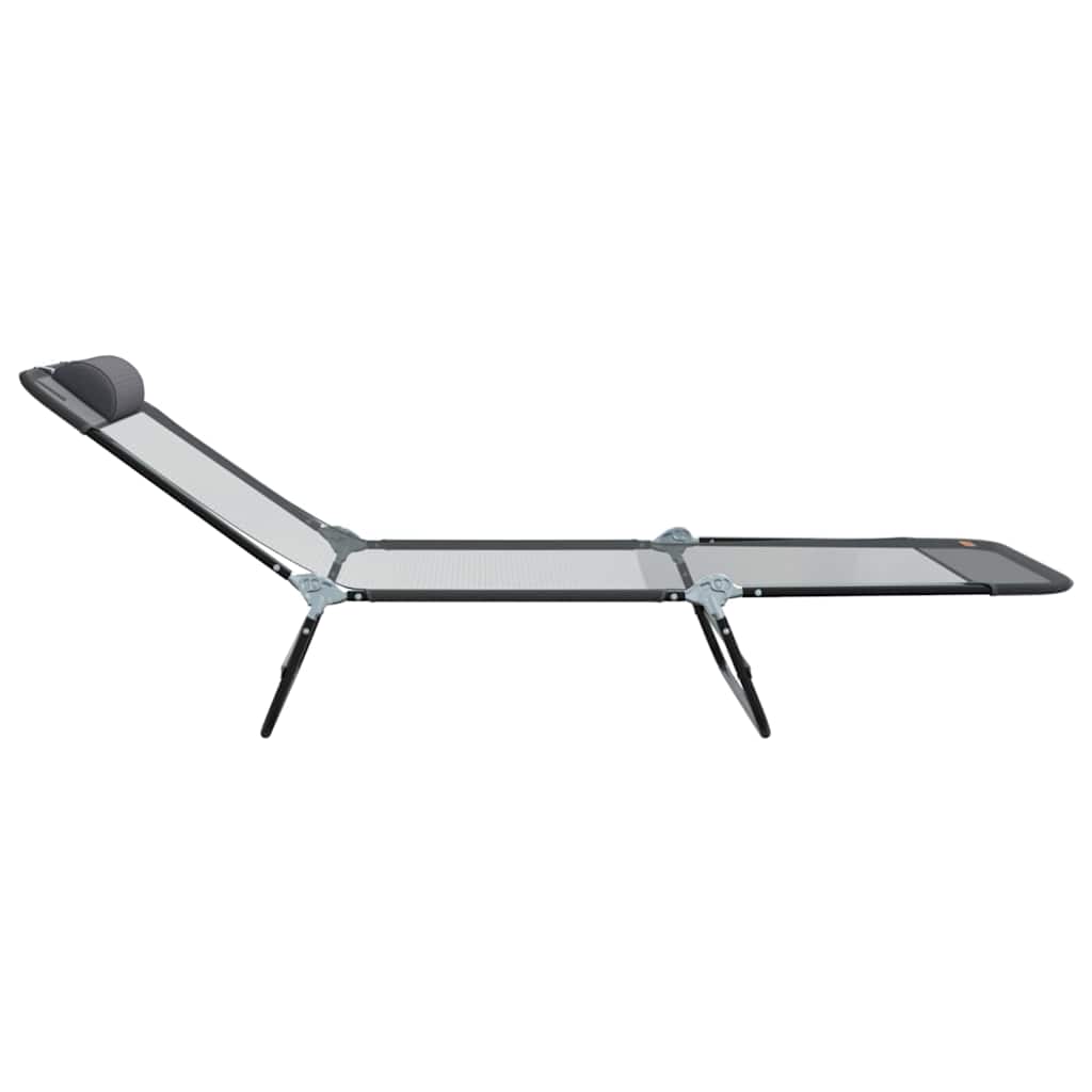 vidaXL Folding Sun Lounger Folding Grey 182 x 55 x 85.5 cm Textilene