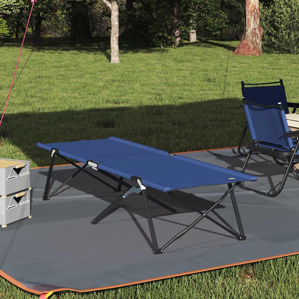 vidaXL Folding Camping Bed Blue 206 x 76 x 74 cm Oxford and Steel