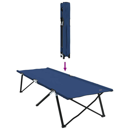 vidaXL Folding Camping Bed Blue 206 x 76 x 74 cm Oxford and Steel
