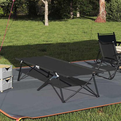 vidaXL Folding Camping Bed Black 206 x 76 x 74 cm Oxford and Steel