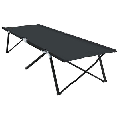 vidaXL Folding Camping Bed Black 206 x 76 x 74 cm Oxford and Steel