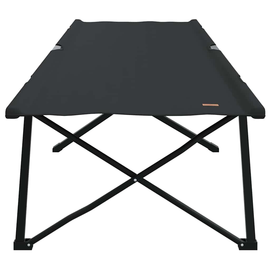 vidaXL Folding Camping Bed Black 206 x 76 x 74 cm Oxford and Steel
