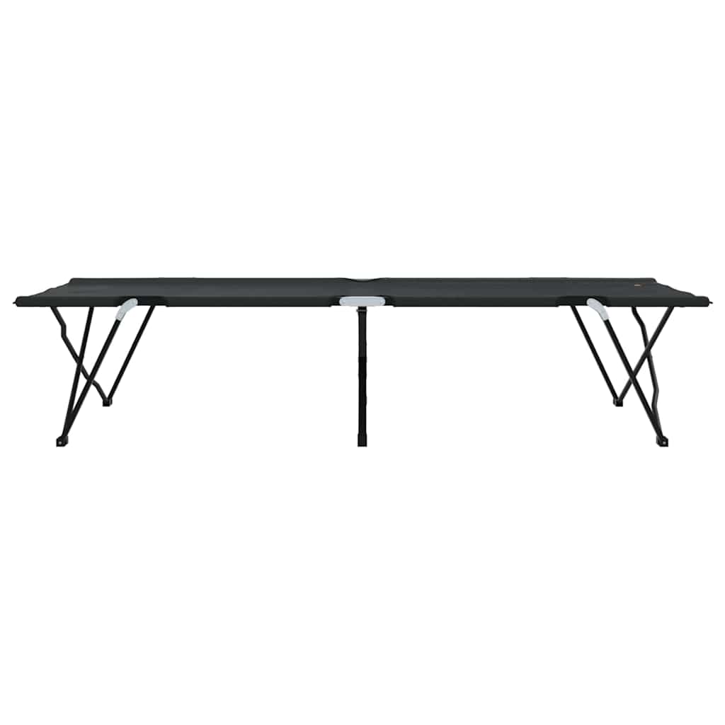 vidaXL Folding Camping Bed Black 206 x 76 x 74 cm Oxford and Steel