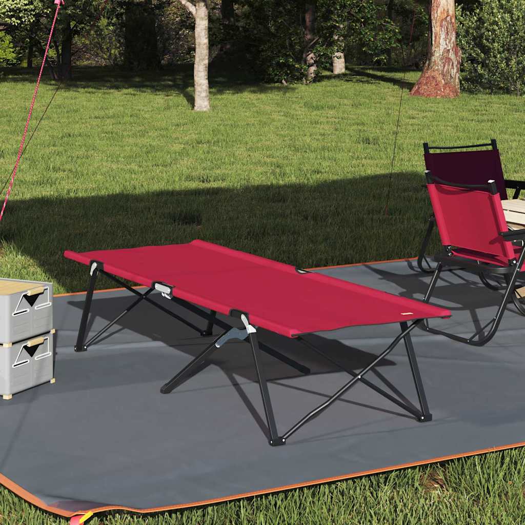 vidaXL Folding Camping Bed Red 206 x 76 x 74 cm Oxford and Steel