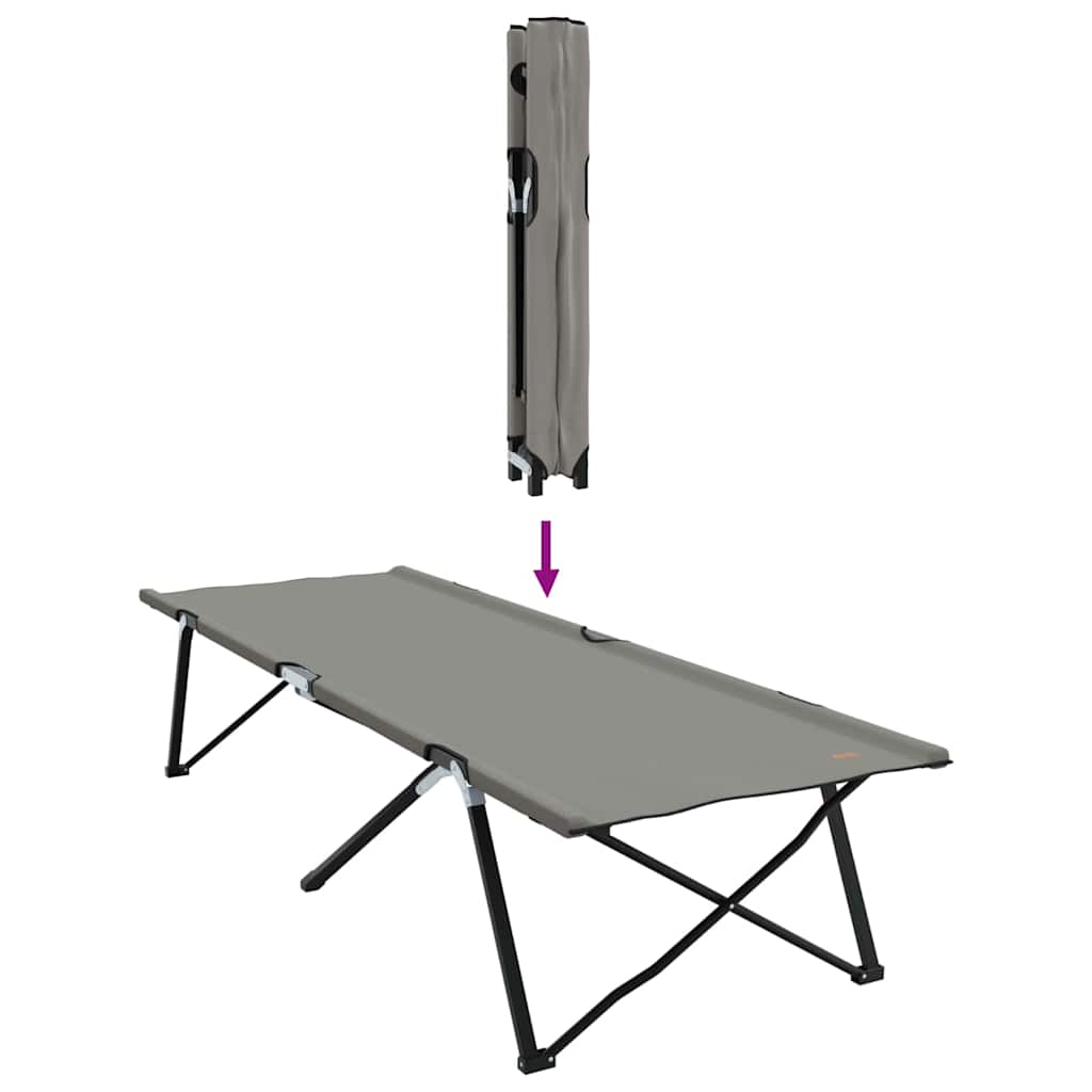 vidaXL Folding Camping Bed Grey 206 x 76 x 74 cm Oxford and Steel