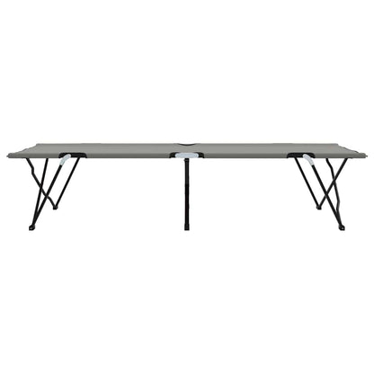 vidaXL Folding Camping Bed Grey 206 x 76 x 74 cm Oxford and Steel